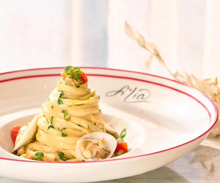 Un plat de linguine all vongole au Fi’lia Dubai