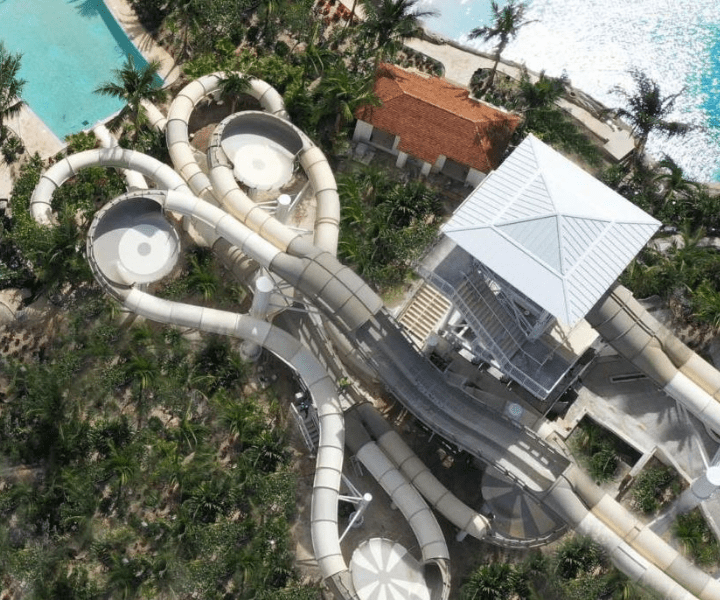 a complex system of waterslides 