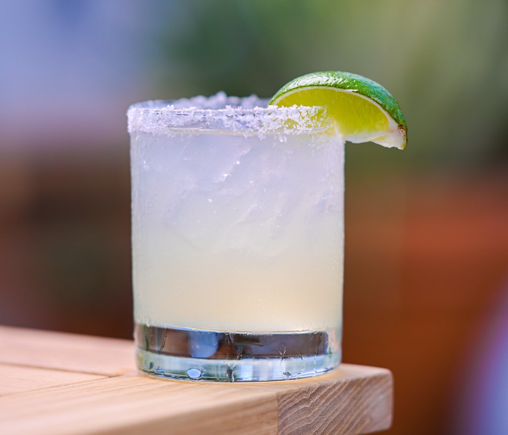 Close-up image of a margarita from Skybar, a rooftop bar at SLS Baha Mar