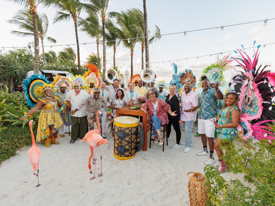 a celebration on the beach during The Bahamas Culinary & Arts Festival at SLS Baha Mar