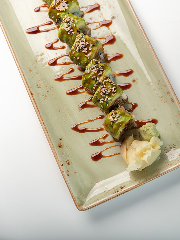 A plate of green sushi at Katsuya Baha Mar.