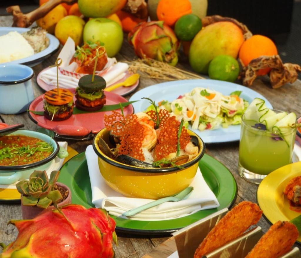 plated food on a table 