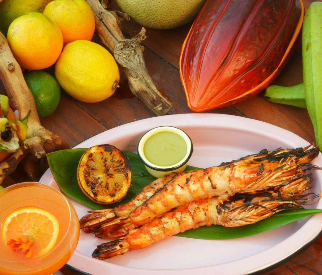 a fresh seafood dish served with lime