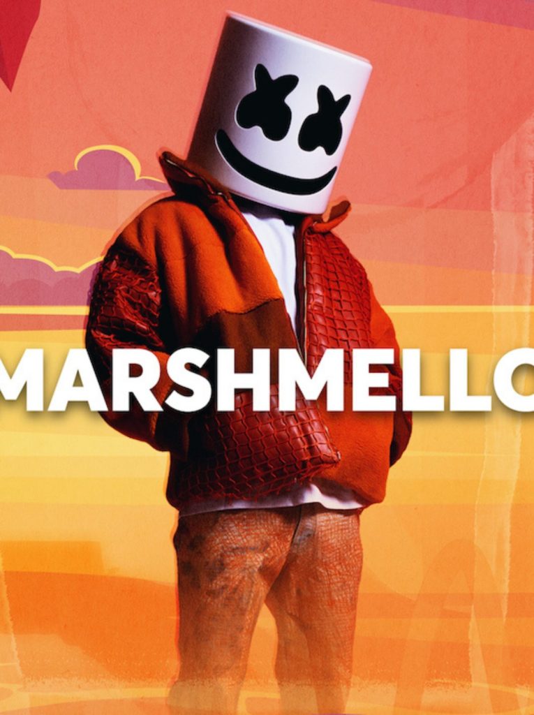 a poster promoting Marshmello playing at Miami Music Week