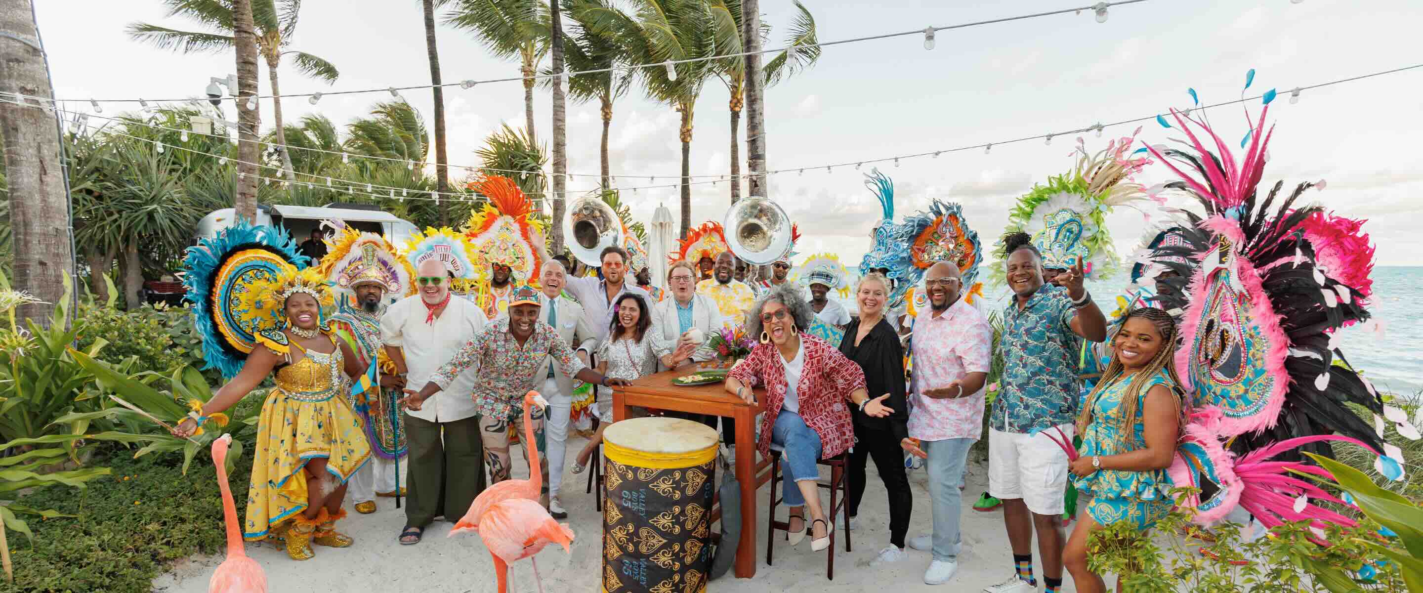 a celebration on the beach during The Bahamas Culinary & Arts Festival at SLS Baha Mar