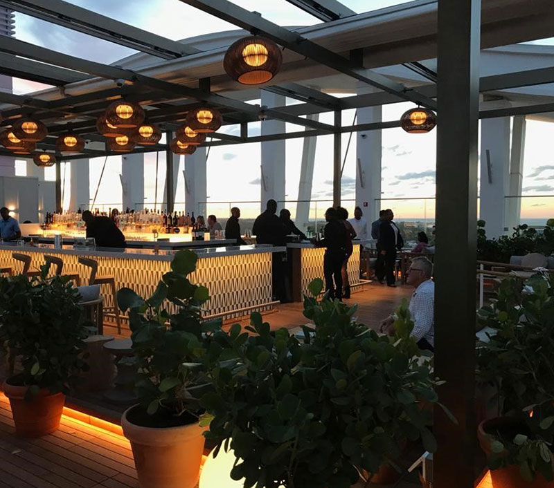 A photo of Sky bar at dusk.