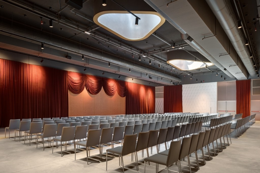 ballroom set up with audience style seating at sls barcelona