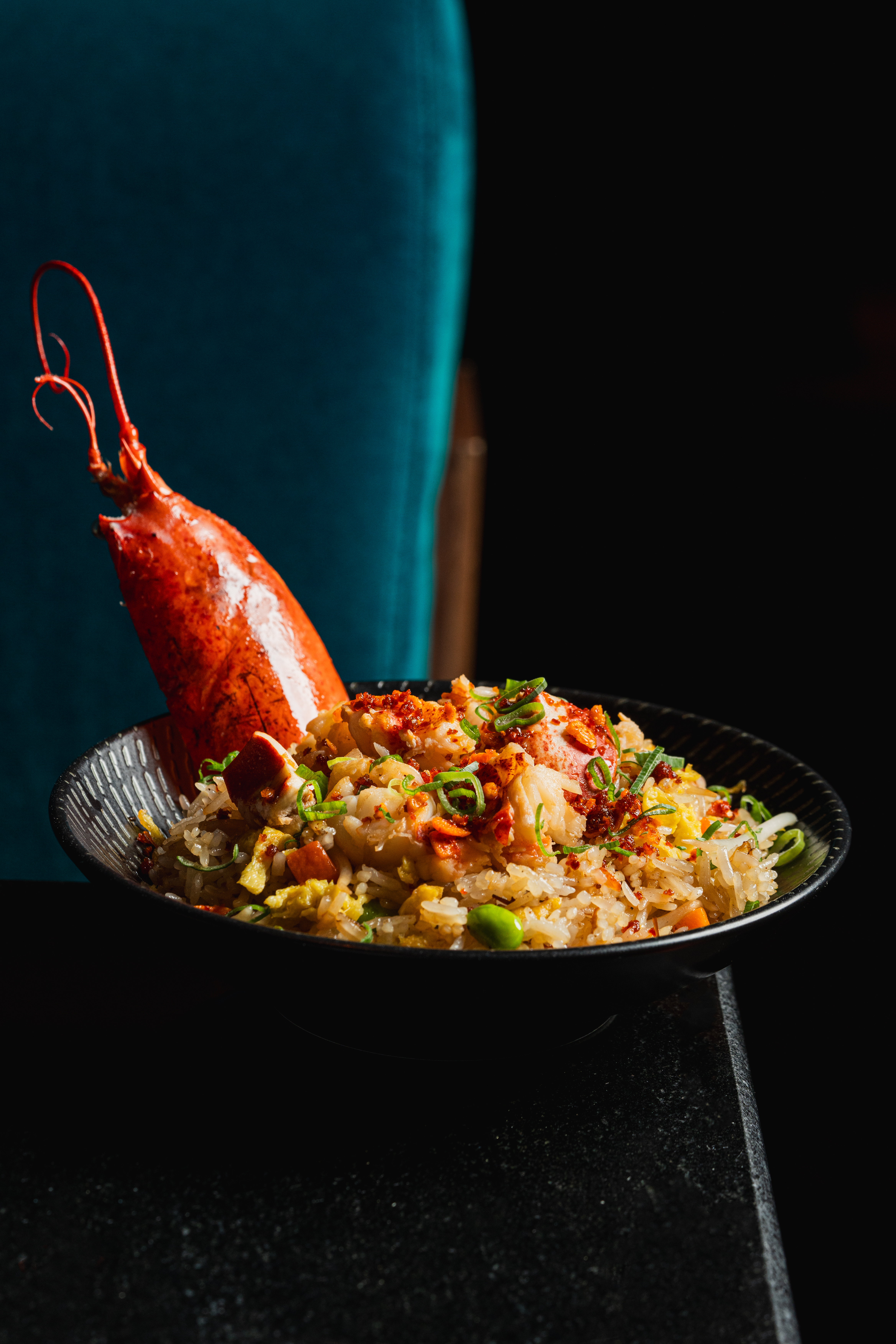 lobster fried rice dish 